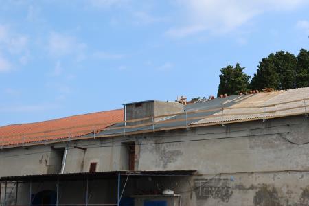 Rekonstrukcija strehe na skladišču soli Grando v Portorožu I Ricostruzione del tetto del magazzino del sale Grando a Portorose 1